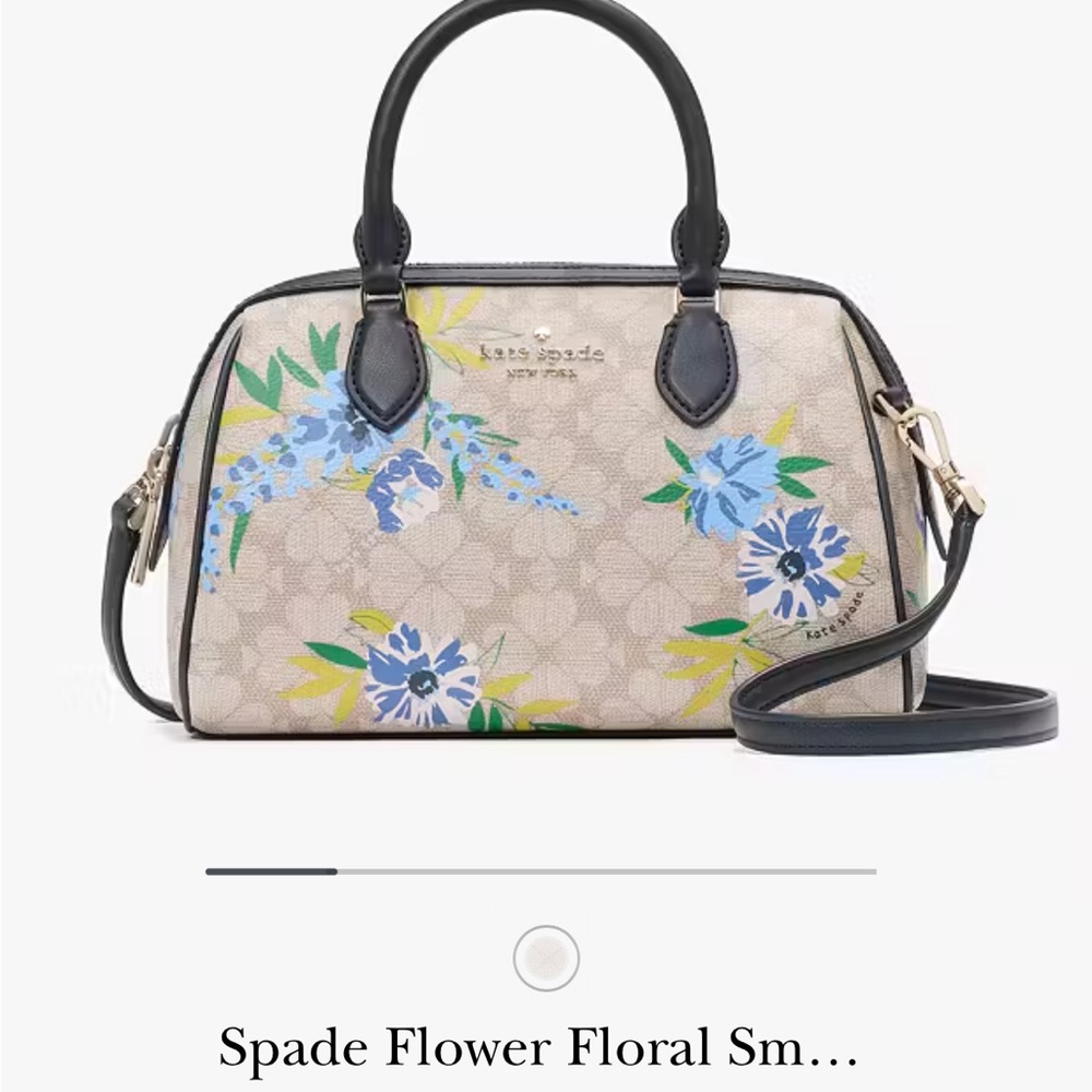 Kate Spade Floral Print Handbag - Cream and Black